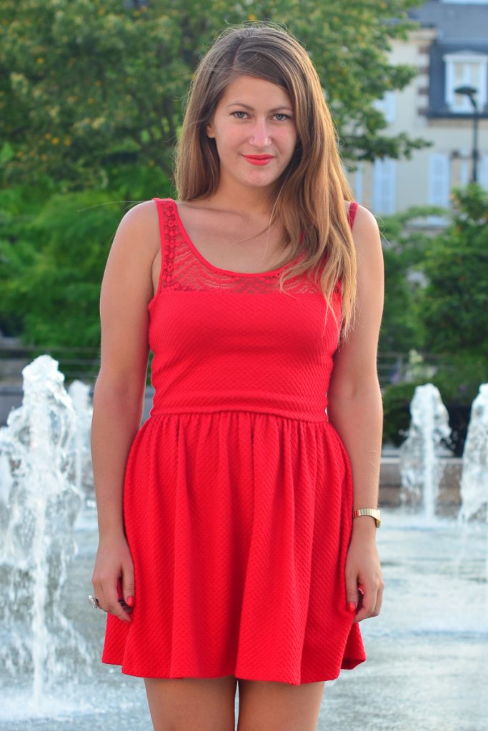 robe rouge bershka