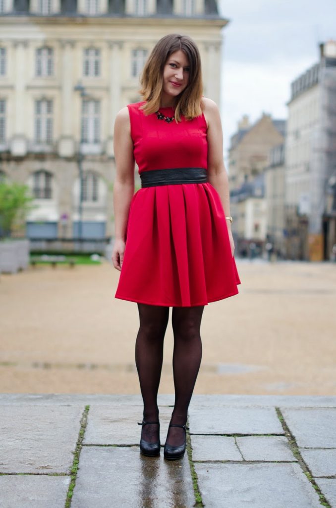 robe rouge patineuse zalando