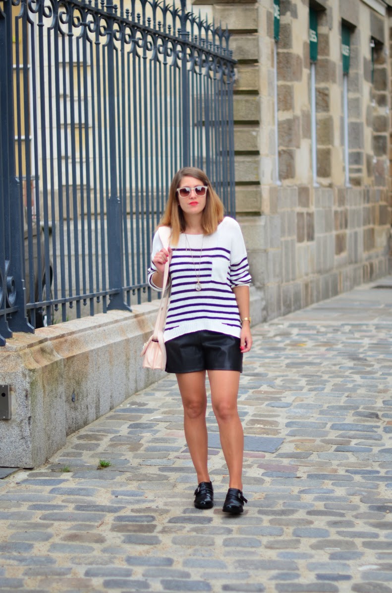 Faux Leather & Marinière Faux Leather & Marinière