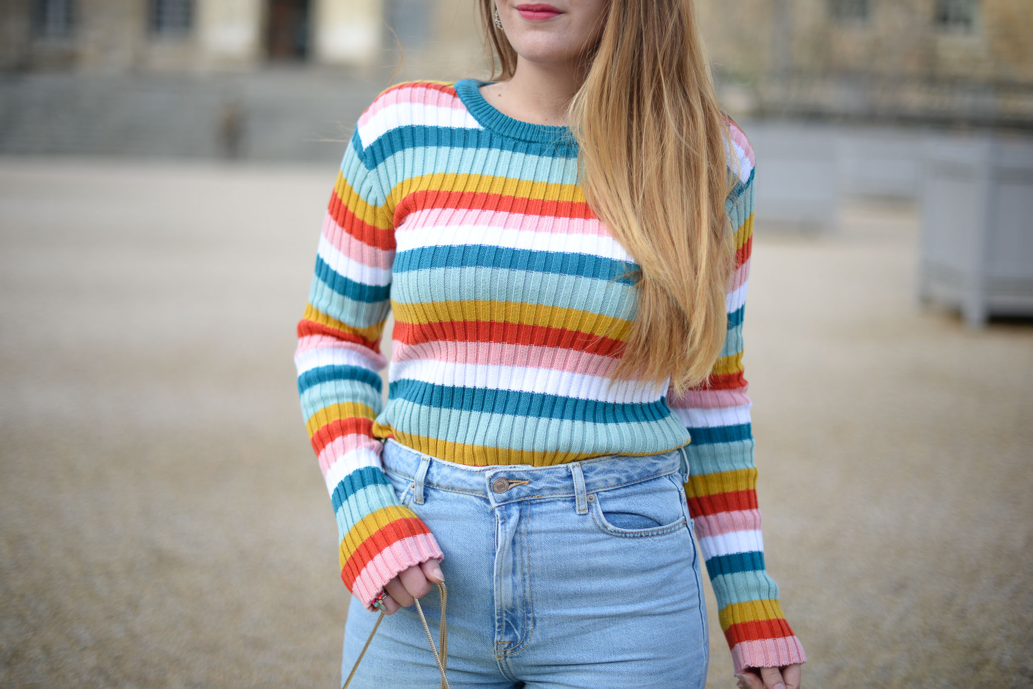 pull rayures multicolores